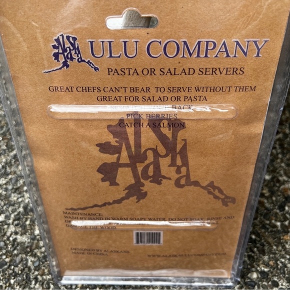 NWT Moose Solid Wood Salad Pasta Servers Ulu Company Sustainable Alaska - Picture 6 of 8